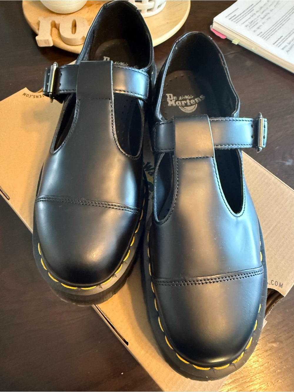 NIB Dr. Martens women’s Black bethan T-Bar Mary Jane Shoes